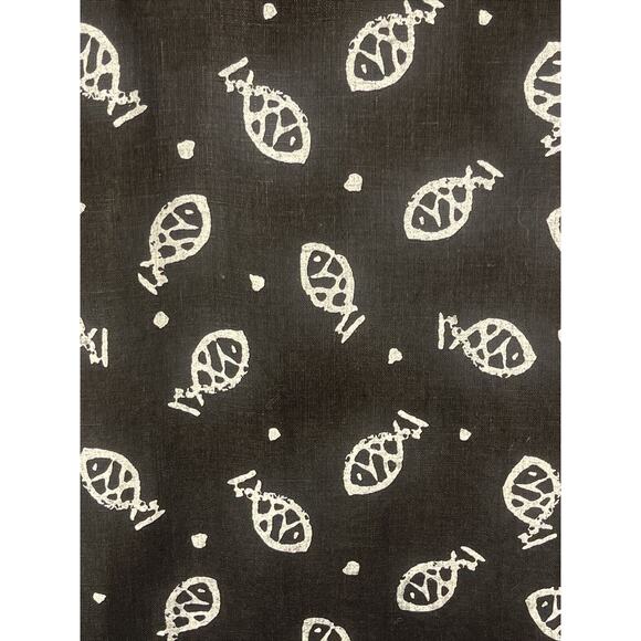 Soft As a Grape Cape Cod Tropical Fish 100% Linen Black Shift Dress Size Large - Picture 4 of 6